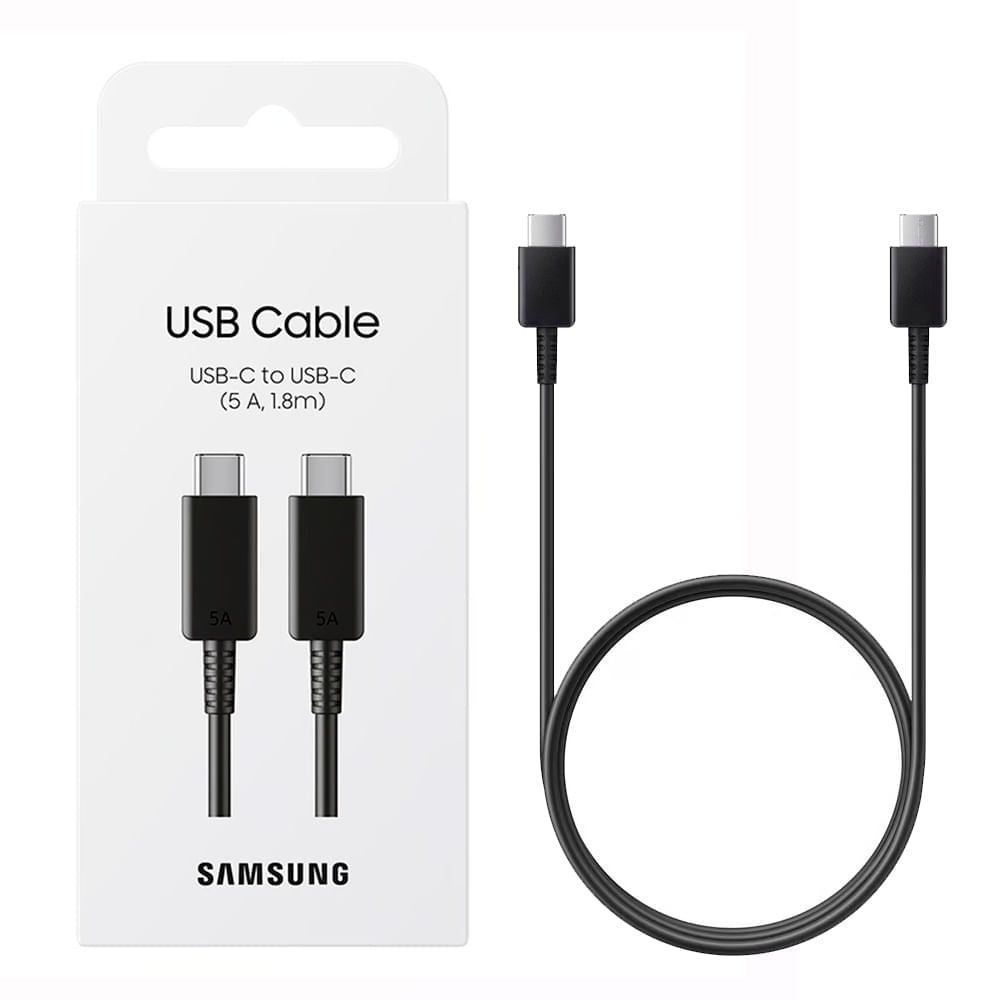 Cable Samsung 1.8M 5A Carga Rápida Tipo-C Negro