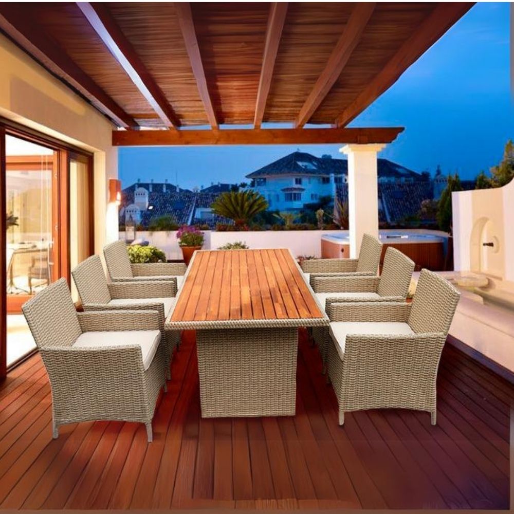 Juego de Comedor de Terraza Cardenas Beige Personas Orange Oechsle