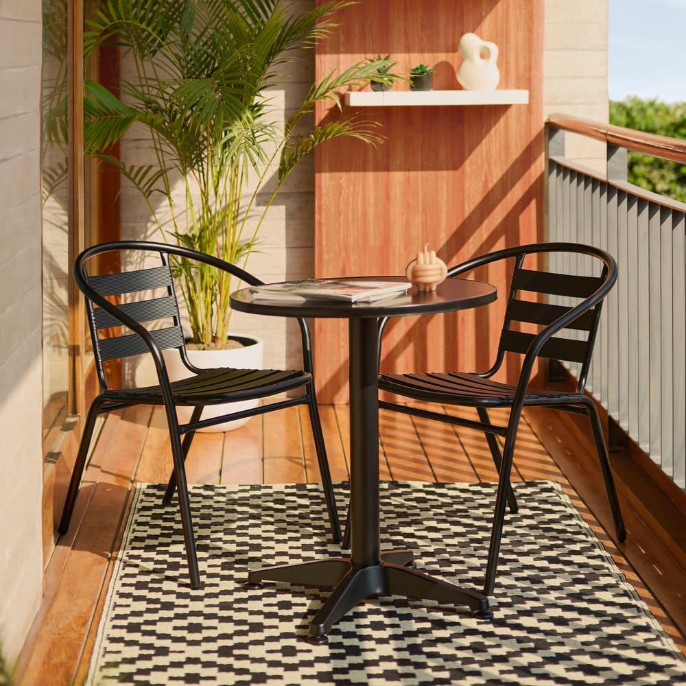 Juego de Terraza Balconero Aluminio Negro 2 Personas Orange