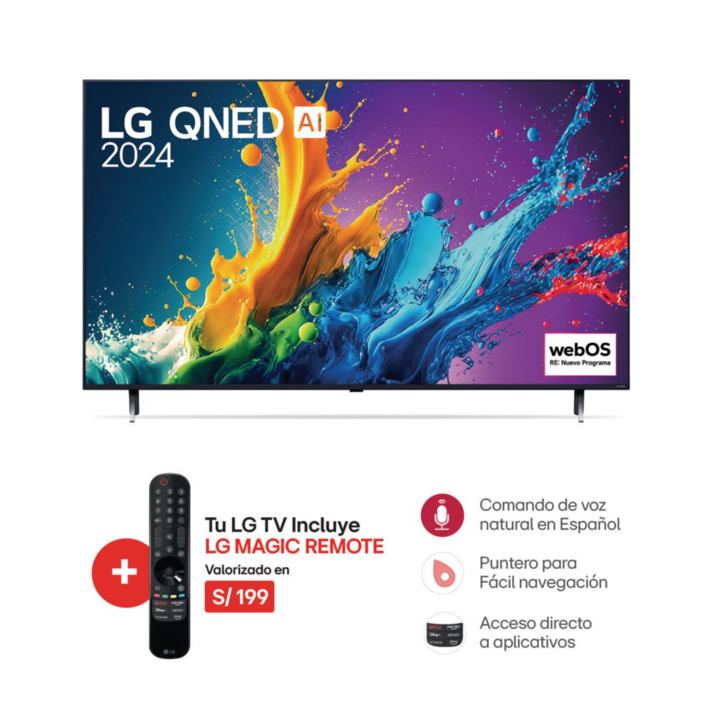 Televisor LG 55QNED80TSAZ 55"" QNED 4K UHD WebOS