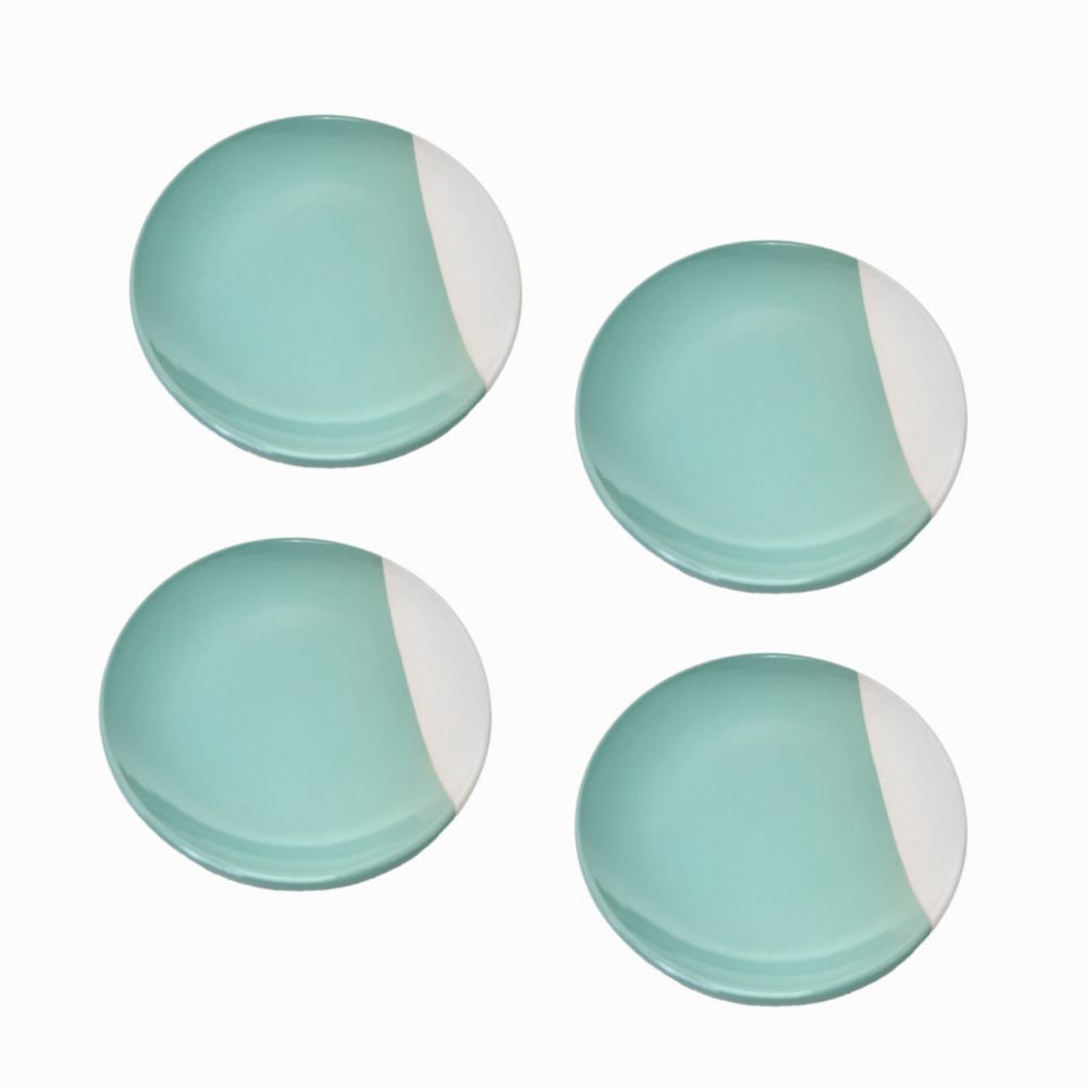 Setx4 Plato Postre Menta Duo Tone