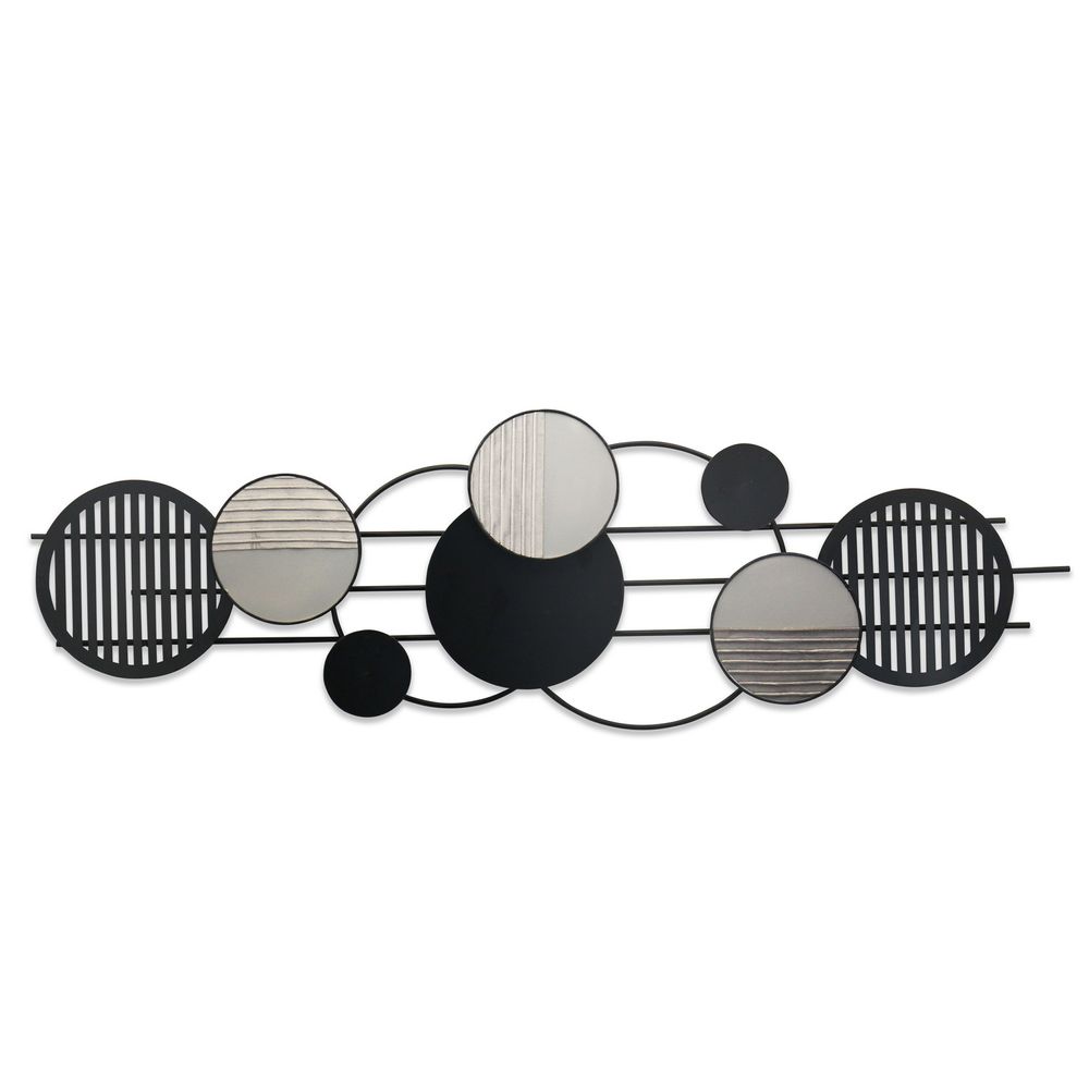 Escultura Metal Circulos Negro 108.5 Cm