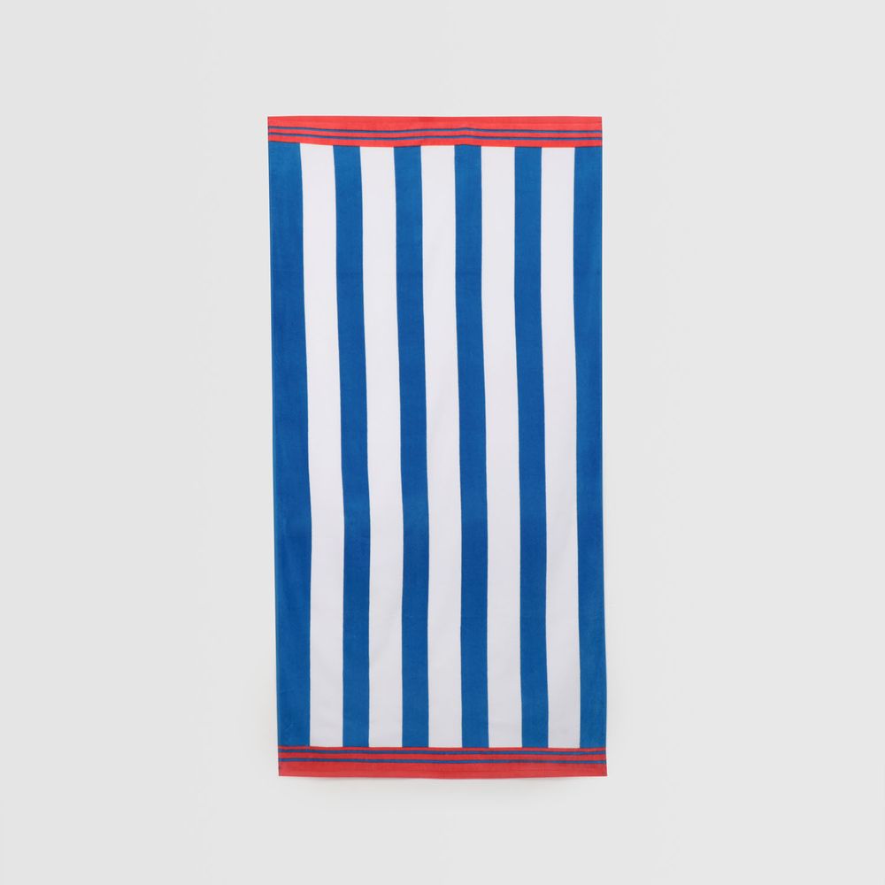 Toalla De Playa Rectangular Rayas Azul 80Cm X 160Cm