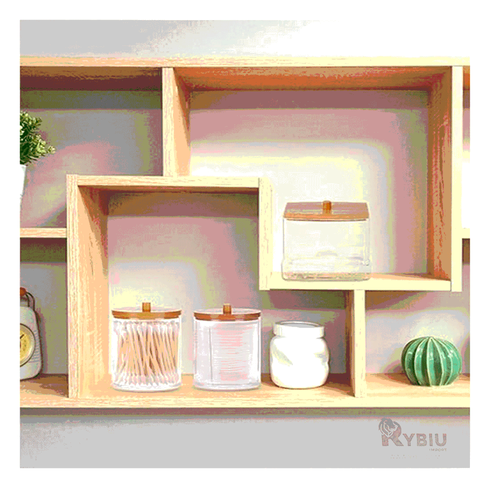 Dispensador de Acrilico con Tapa de Madera Transparente