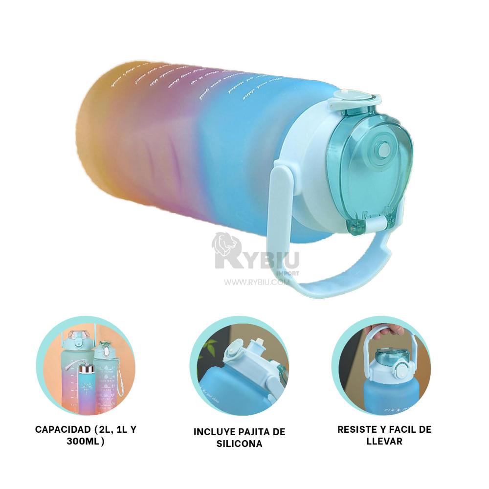 Set de Bidones Trio para Salidas Verde Agua Y+Gift Stickers