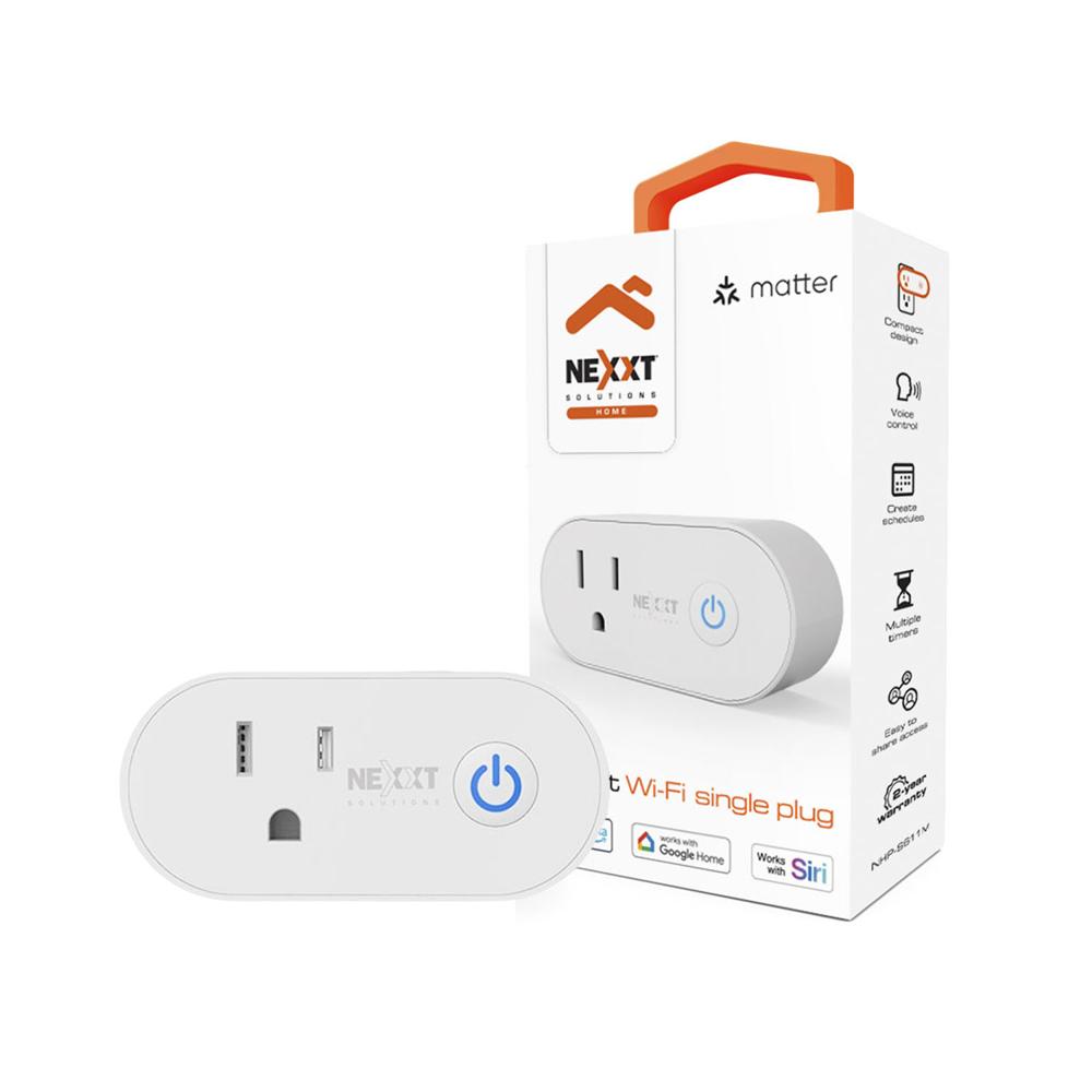 Enchufe inteligente Wi-Fi Nexxt NHP-S611M Certificación Matter Control Voz
