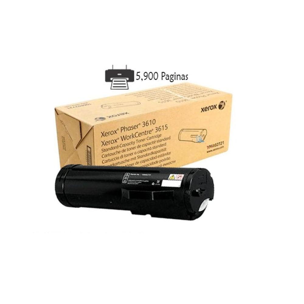 Toner Xerox 106R02721 Negro Original para Phaser 3610 WorkCentre 3615