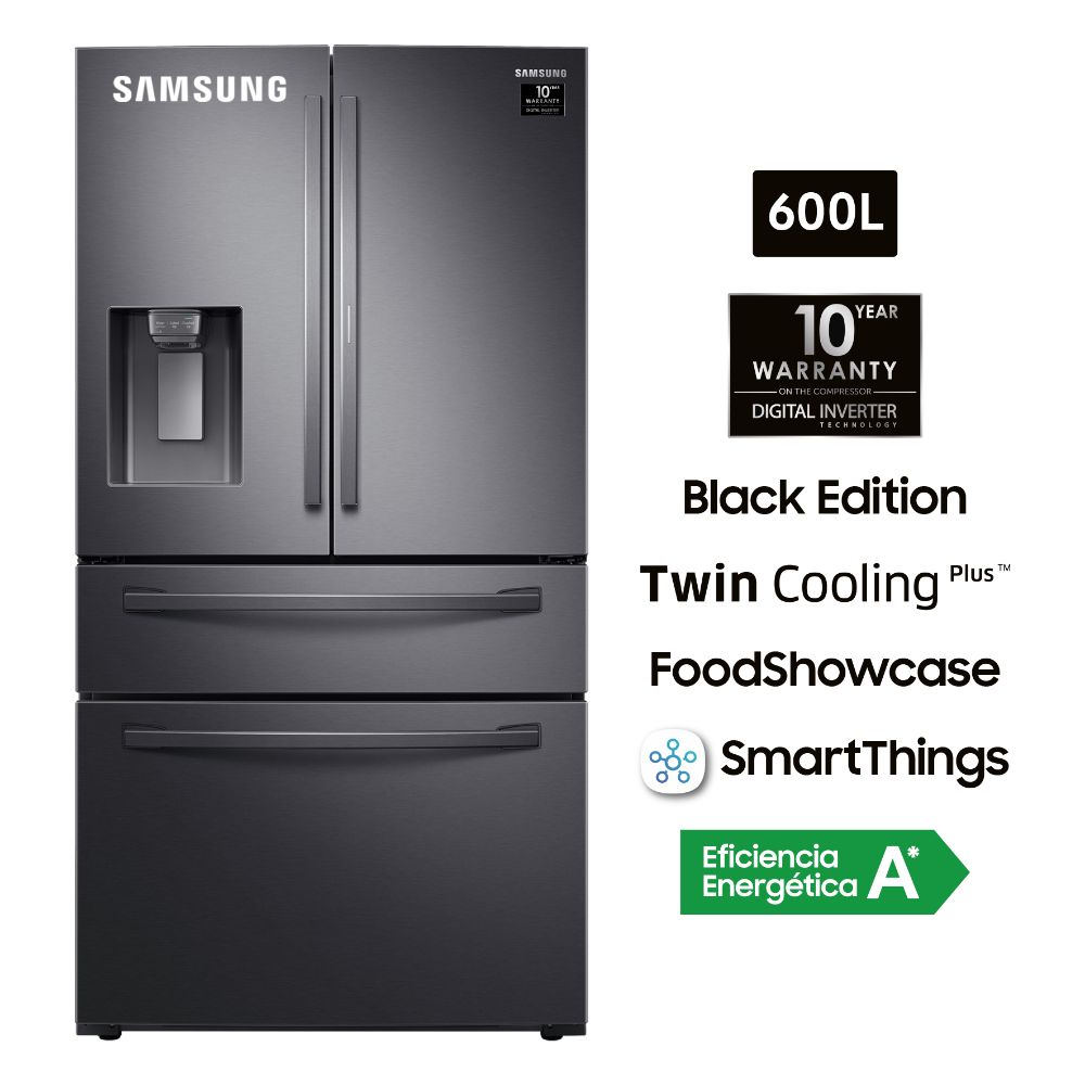 Refrigeradora No Frost FrenchDoor RF28R7351SG/PE 600L Black Edition