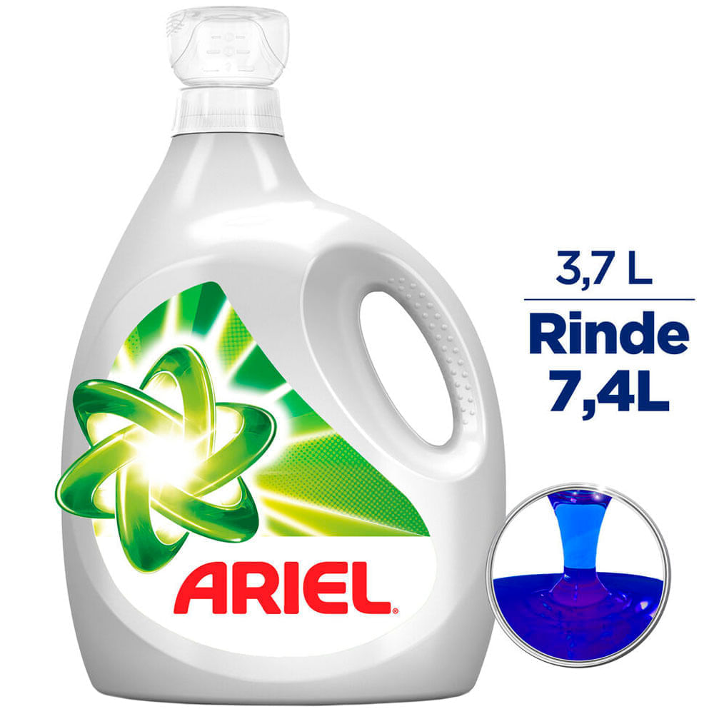 Detergente Líquido ARIEL Doble Poder Botella 3.7L