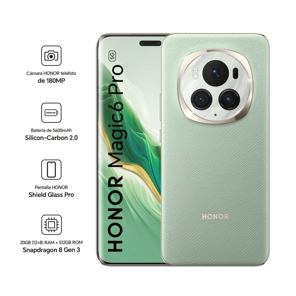 Celular Honor Magic 6 Pro 5G 12GBRAM 512GB 6.8"" Green