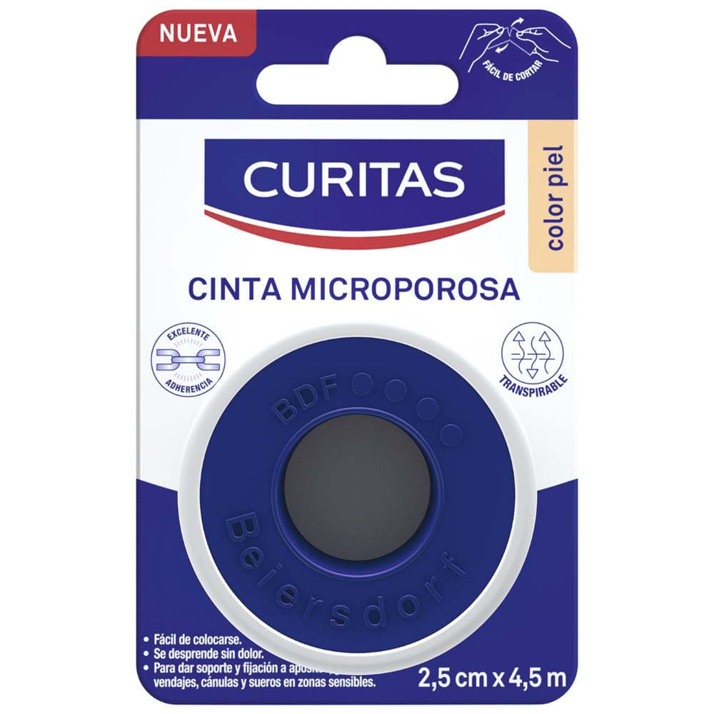 Cinta Microporosa CURITAS Color Piel 2.5cm x 4.5m