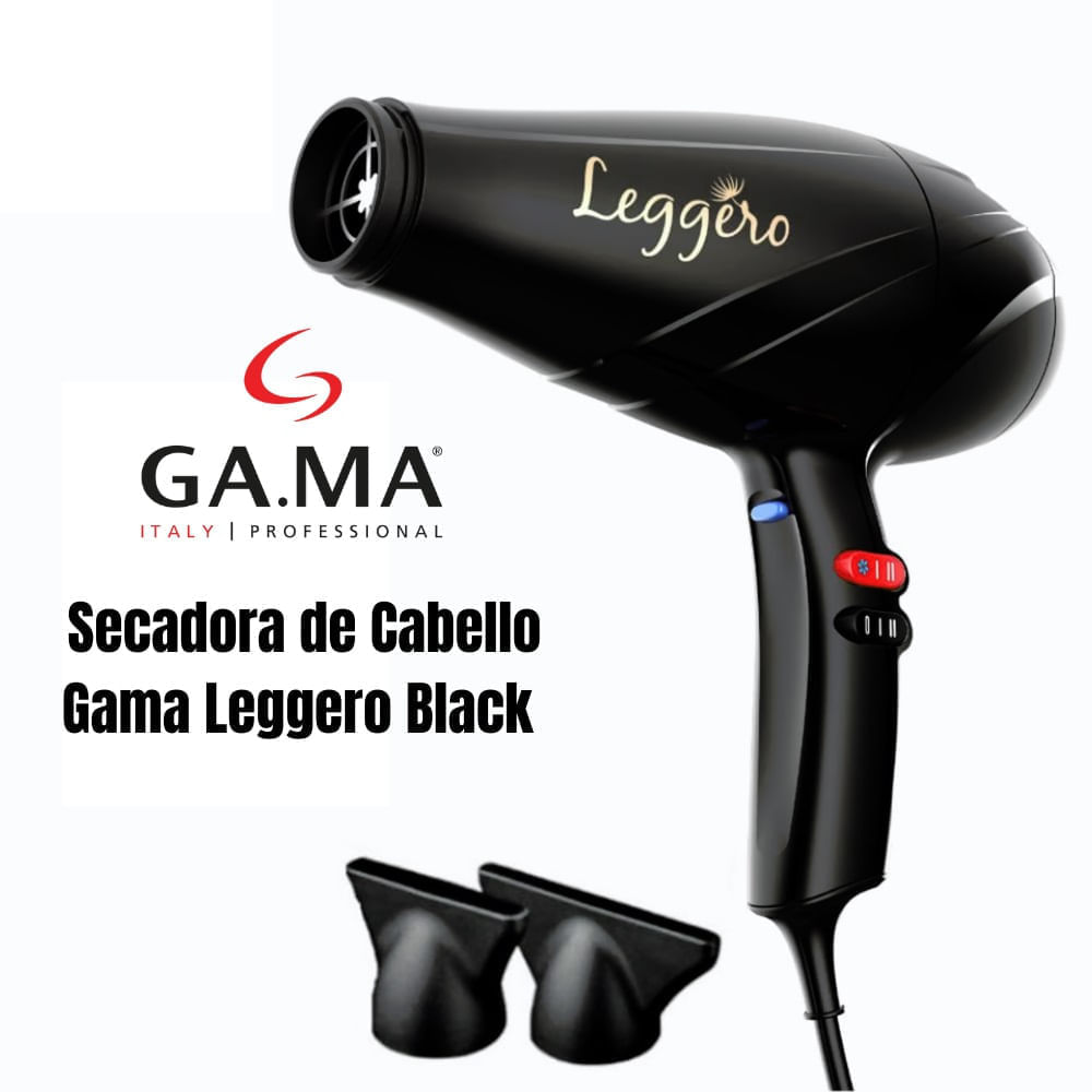 Secadora de Cabello GAMA Leggero Black Ion