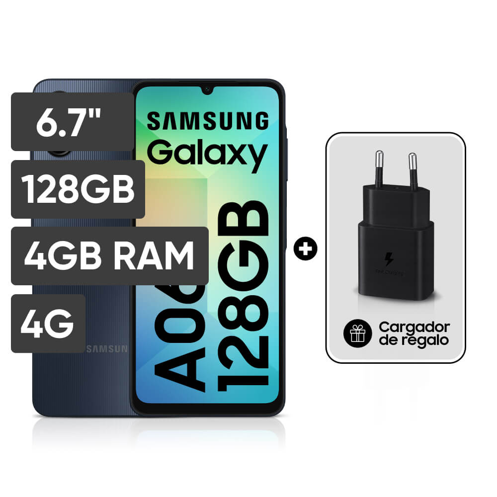 Smartphone SAMSUNG Galaxy A06 POWER PACK 6.7"" 4GB 128GB 50MP Negro
