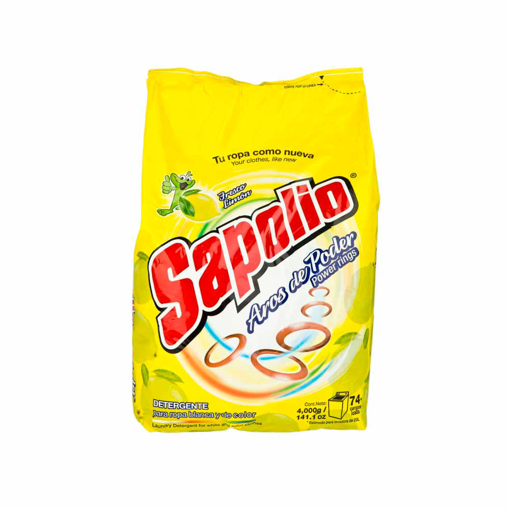 Detergente en polvo SAPOLIO Limón Bolsa 4Kg