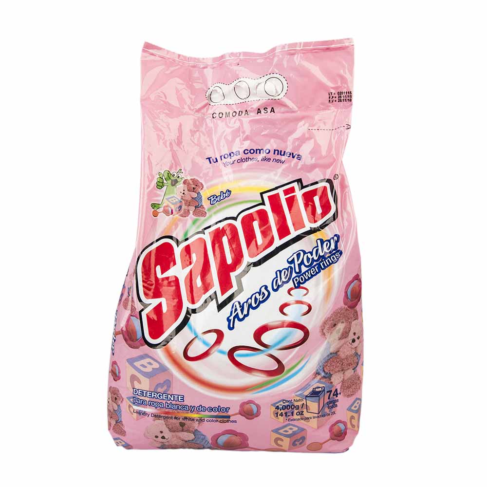 Detergente en polvo SAPOLIO Bebé Bolsa 4Kg