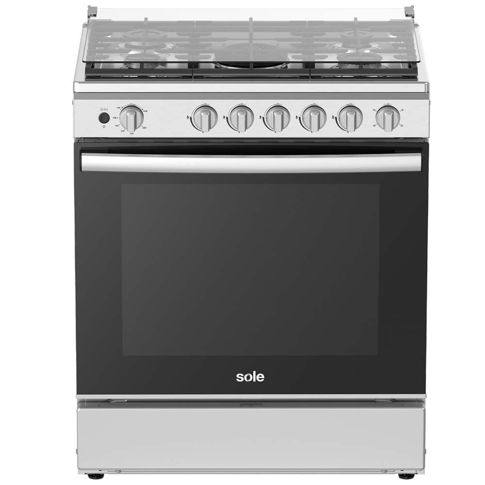 Cocina de Pie a Gas SOLE 5 Quemadores NIZA GLP COSOL036 Silver