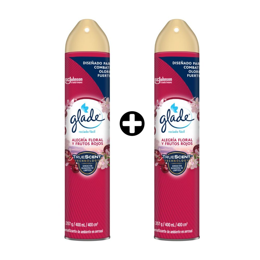 COMBO 2 Ambientadores Aerosol Glade Alegria Floral x 400ml