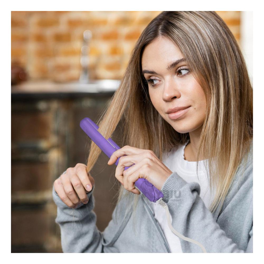 Plancha de Pelo Facil Uso Chico Lila Y+Papel de Regalo