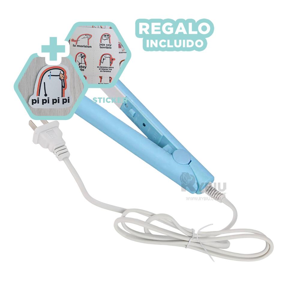 Planchador Alisa en Chico Celeste Y+Regalo Ligas para Peinar