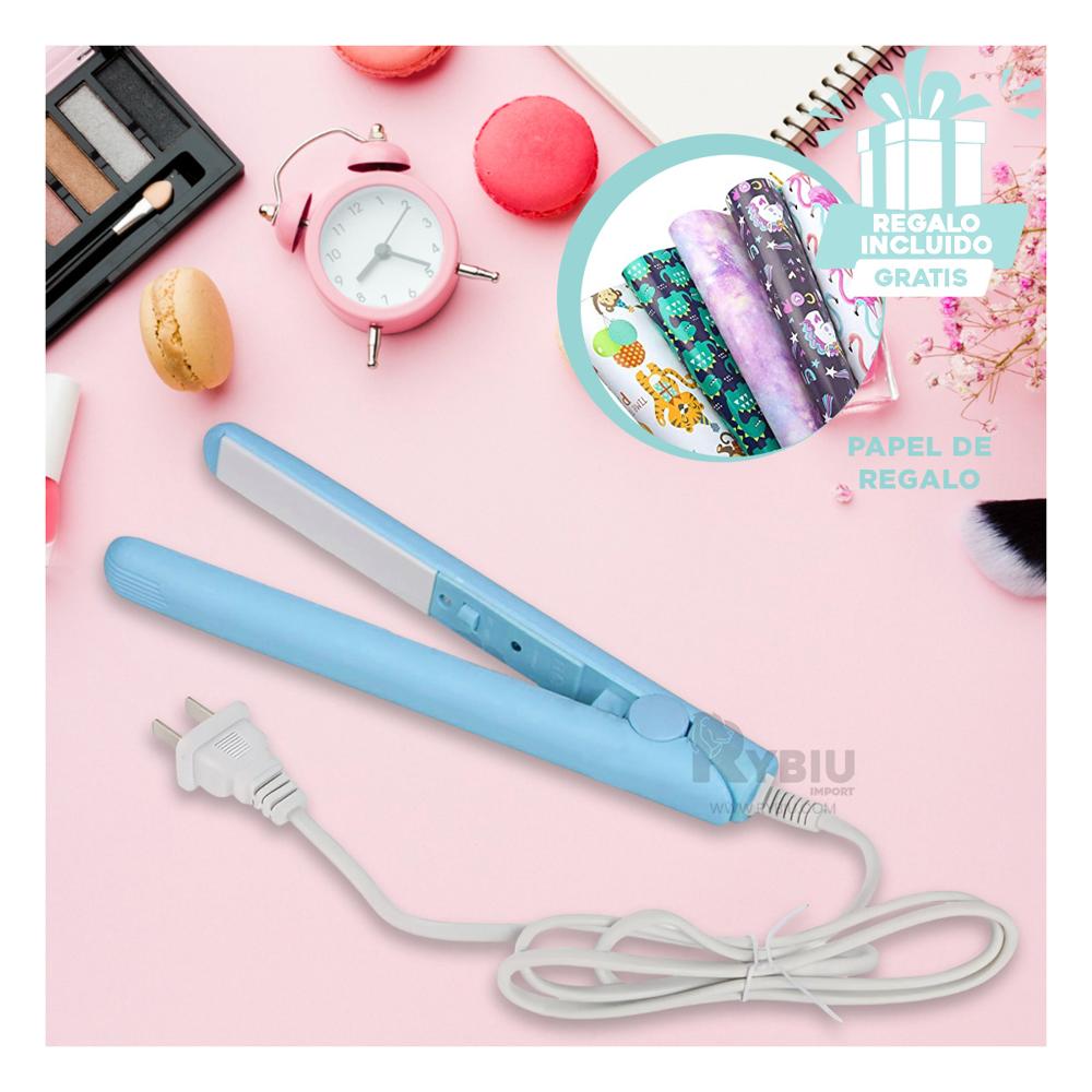 Alisador Pequeno Compacto en Celeste Y+Envoltorio de Regalo