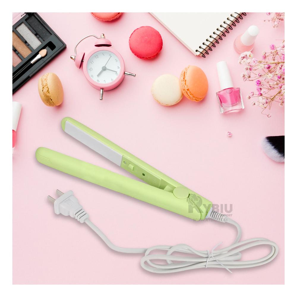 Plancha Portatil Mini de Cabello Verde Y+Papel de Regalo