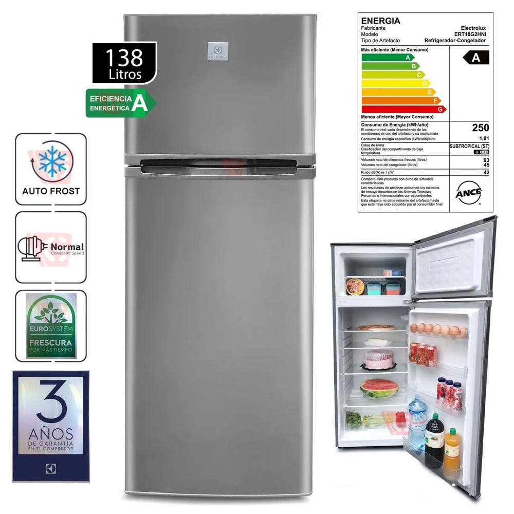 Refrigeradora de 138 Lts Auto Frost Top Mount Electrolux ERT18G2HNI Gris