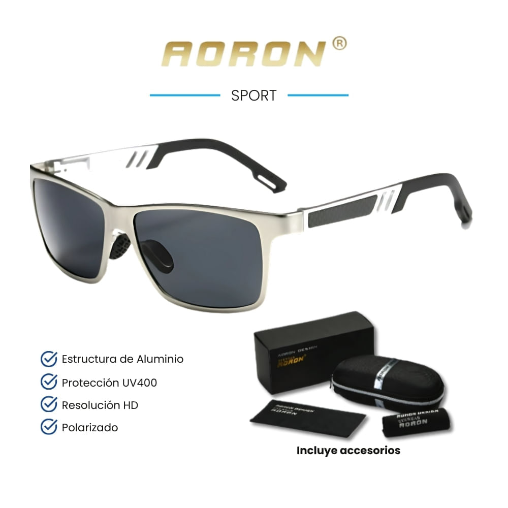 Lentes de sol Aoron - Sport - Polarizados UV400 - Plata