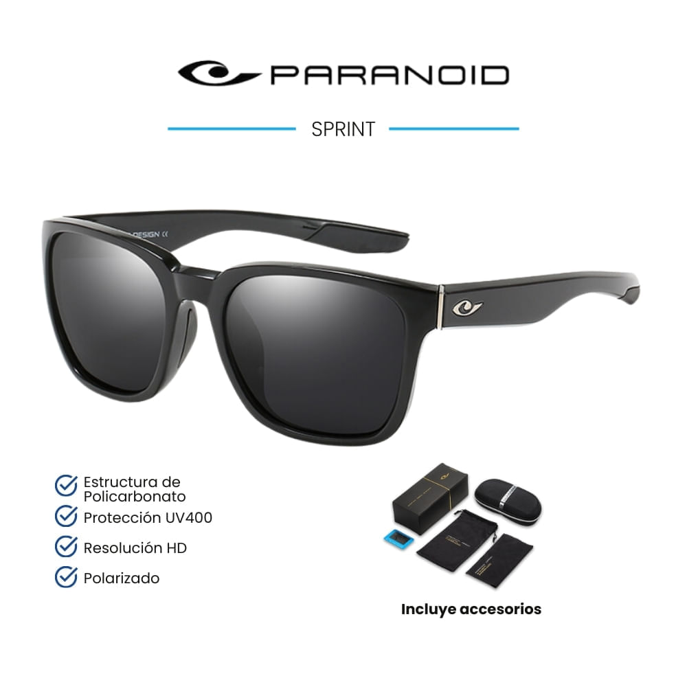 Lentes de sol Paranoid - Sprint - Polarizados UV400 - Negro