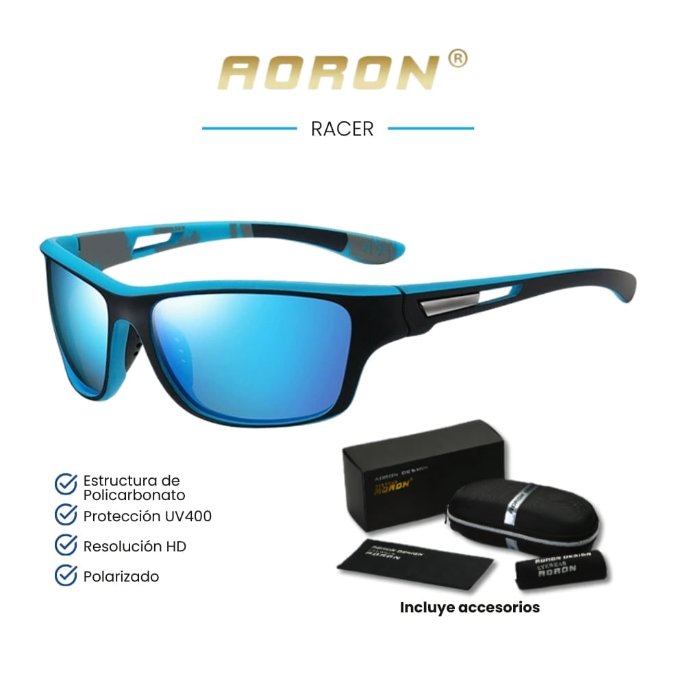 Lentes de sol Aoron - Racer- Polarizados UV400 - Celeste