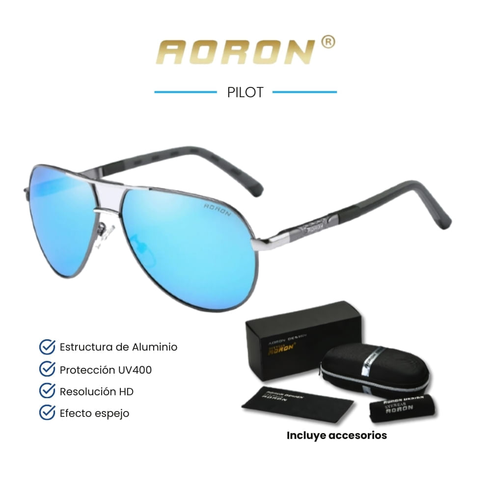 Lentes de sol Aoron - Pilot- Polarizados UV400 - Celeste