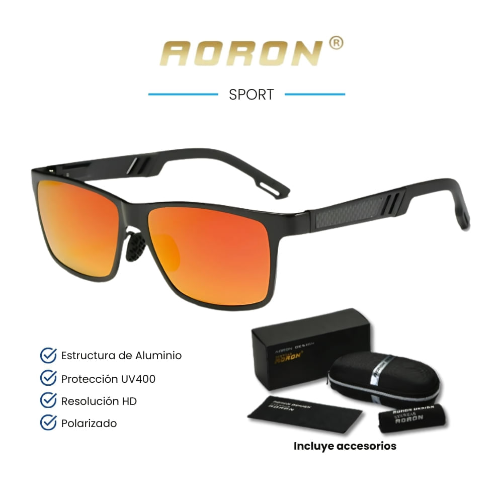 Lentes de sol Aoron - Sport - Polarizados UV400 - Naranja