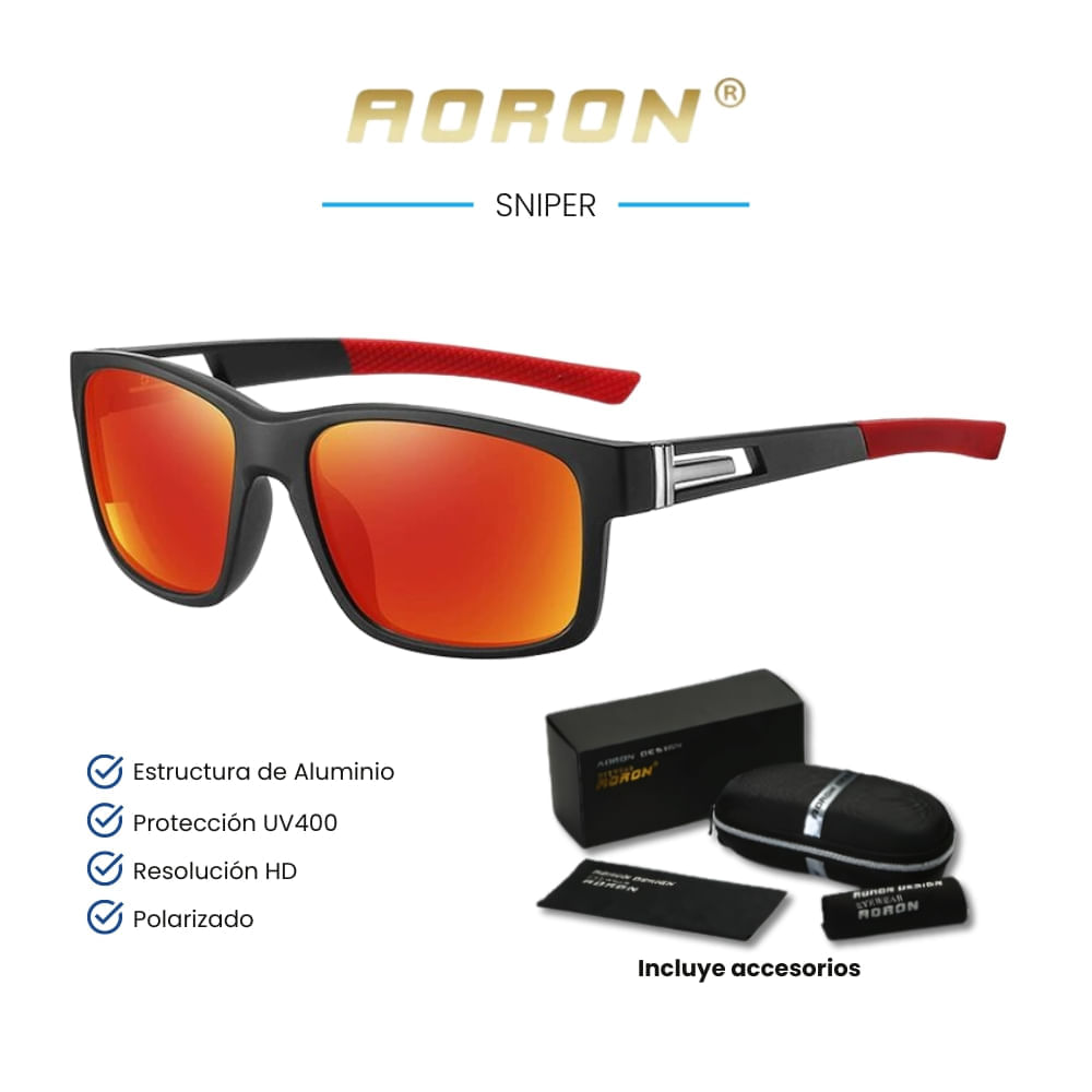 Lentes de sol Aoron - Sniper - Polarizados UV400 - Naranja