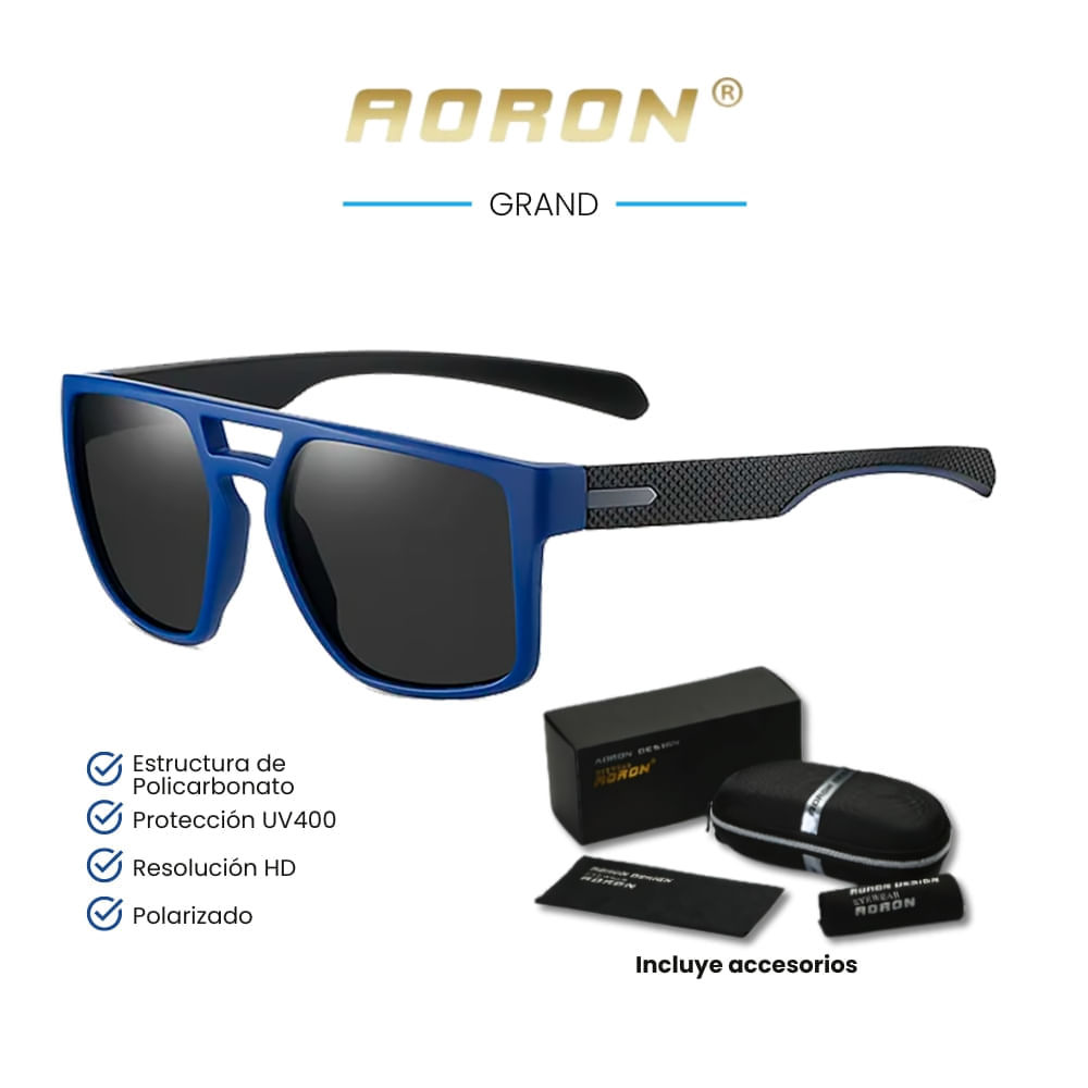 Lentes de sol Aoron - Grand - Polarizados UV400 - Negro