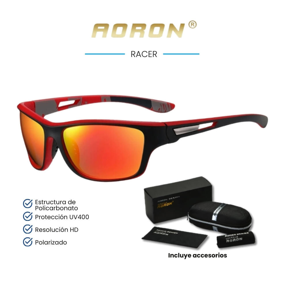 Lentes de sol Aoron - Racer- Polarizados UV400 - Naranja