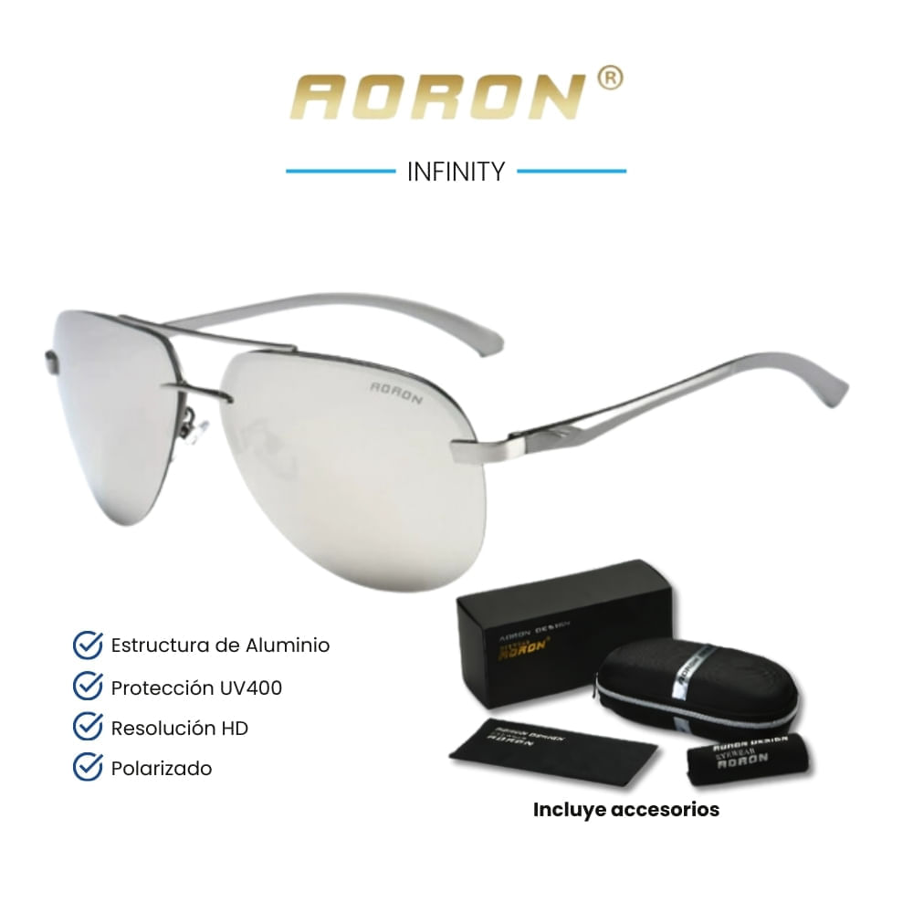 Lentes de sol Aoron - Infinity - Polarizados UV400 - Plata