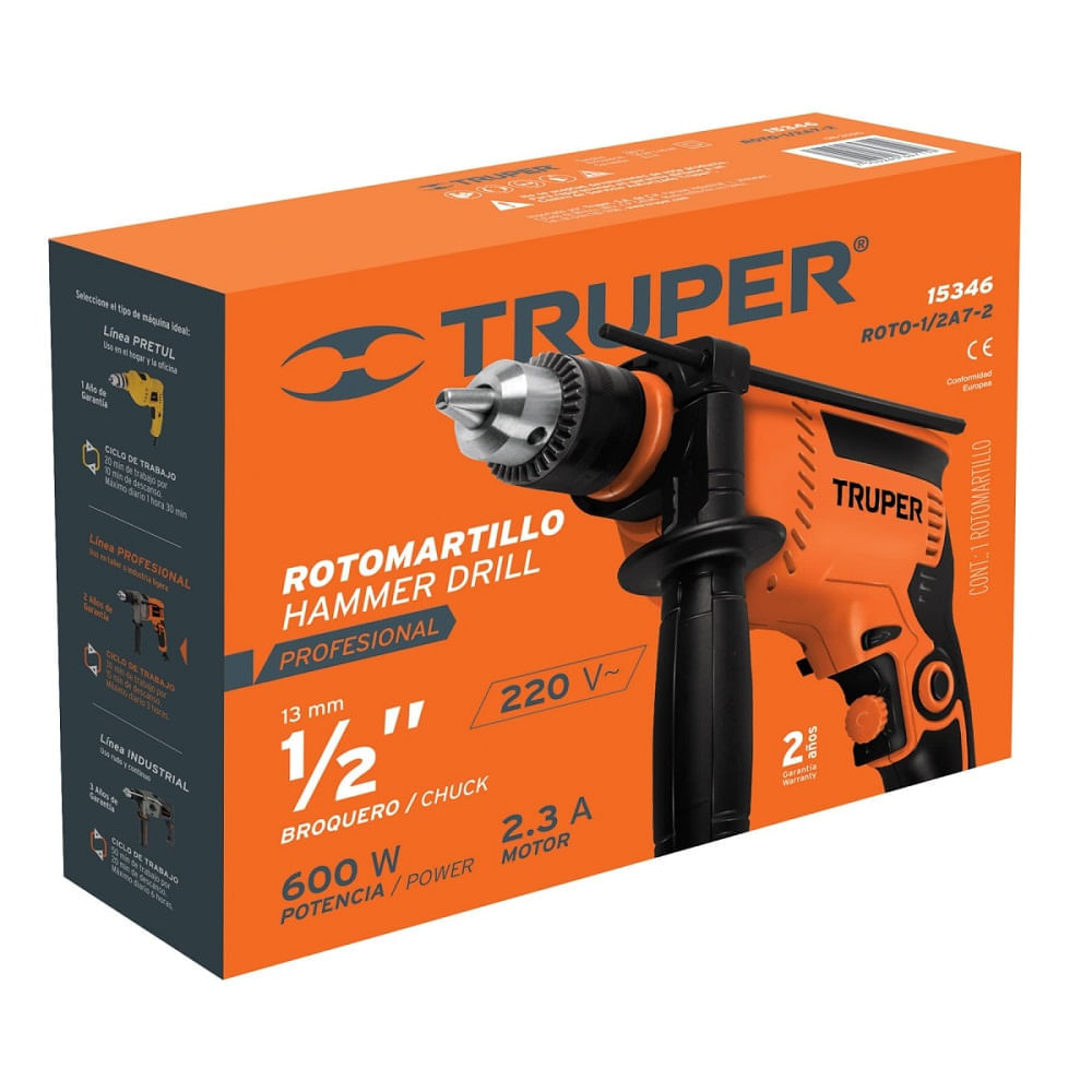 Taladro Percutor Profesional  600w Truper 15346