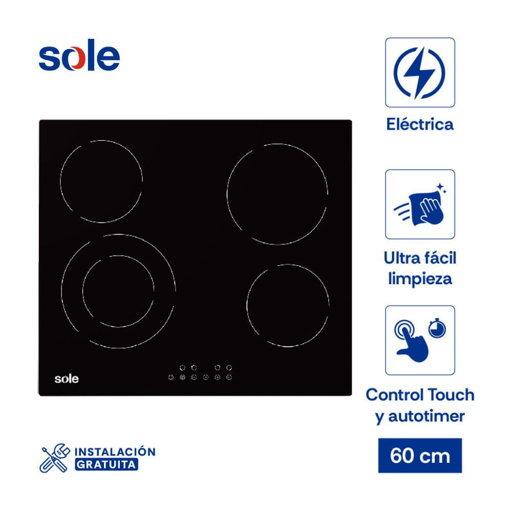 Cocina Encimera Sole SOLCO071 Vitrocerámica 60cm