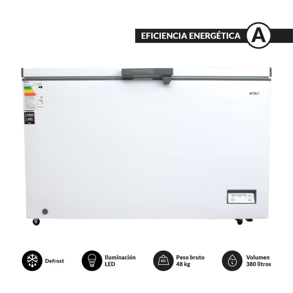 Congeladora Horizontal FDV Modelo FDV380 380L Blanco con Defrost y Eficiencia Energética A