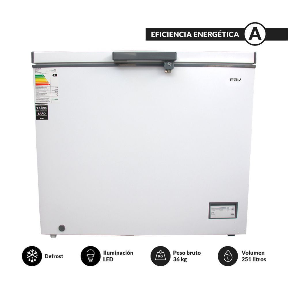 Congeladora Horizontal FDV FDV251 251L Blanco con Defrost y Eficiencia Energética A