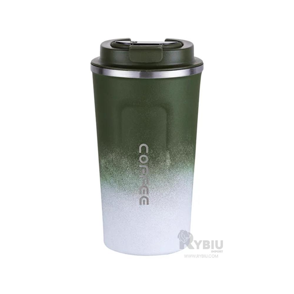 Taza Resistente en Verde con Blanco Y+Gift Stickers