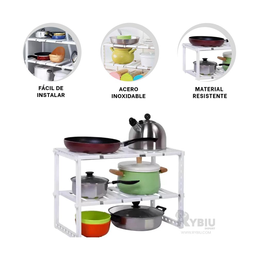 Organizador Duro de Cocina Blanco Y+Regalo Ligas para Peinar