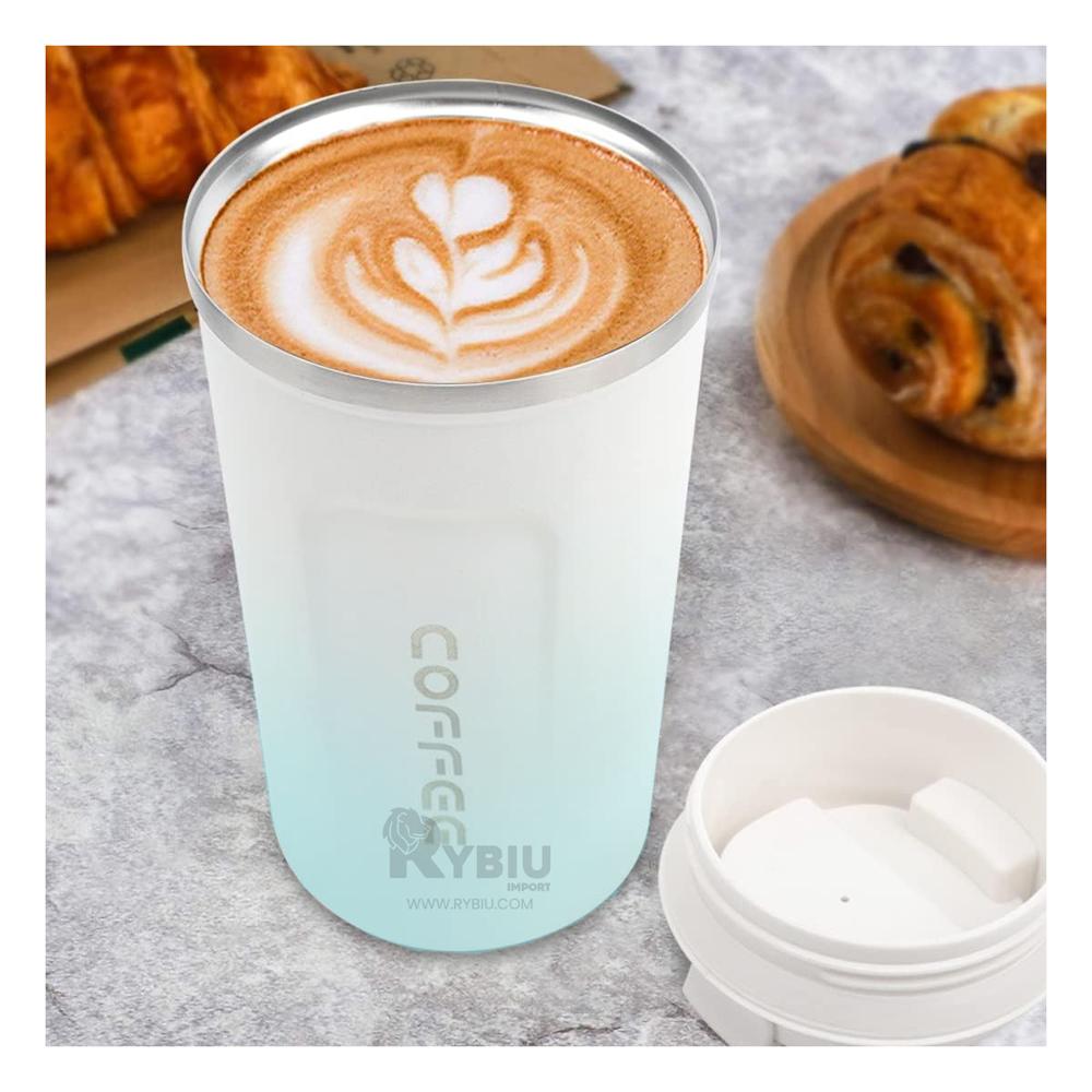 Taza con Medidor Termico Celeste y Blanco Y+Gift MiniAgenda