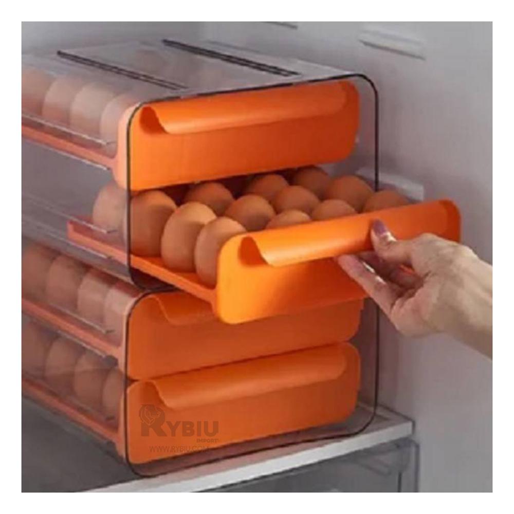 Organizador Acrilico de Huevos en Aranjado Y+Regalo Stickers