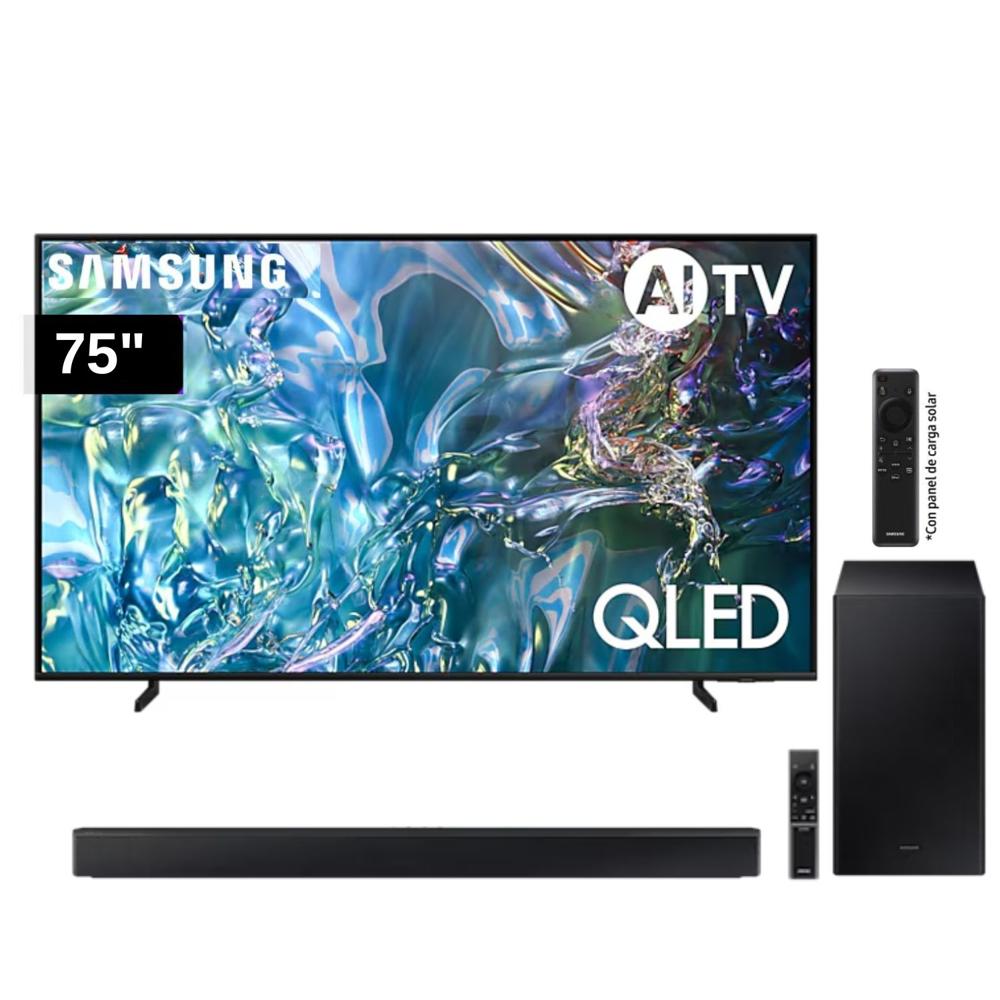 Televisor Samsung Smart TV 75'' QLED 4K QN75Q60DAGXPE + Soundbar HW - C450