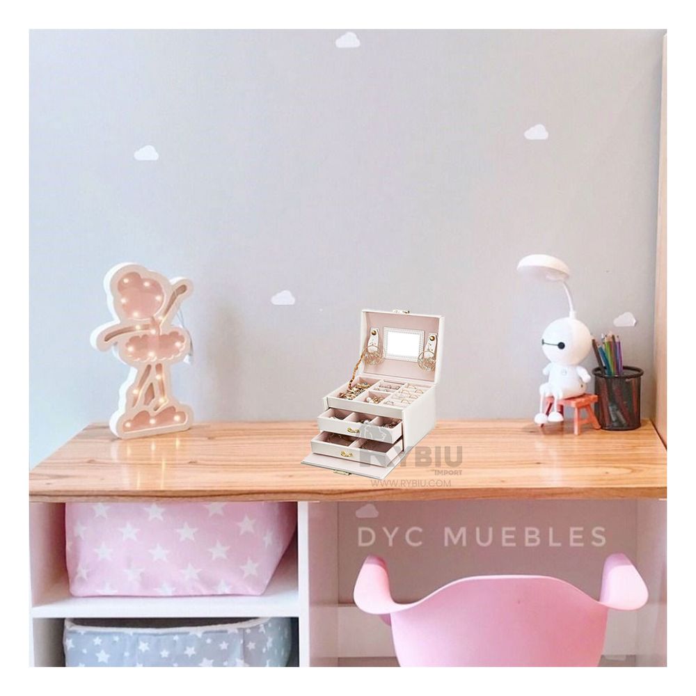 Joyero Resistente de Color Blanco Y+Stickers