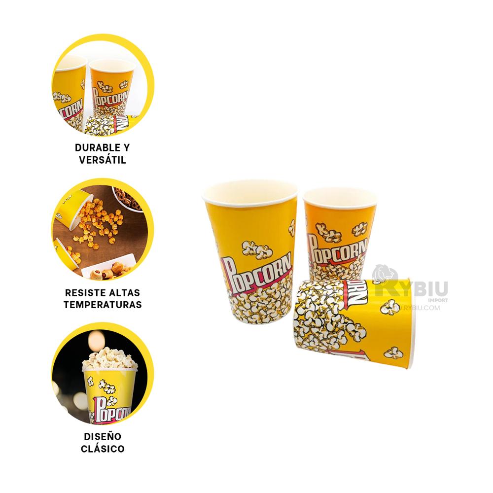 Balde de Facil Uso Popcorn 7x17cm Amarillo Y+Gift Stickers