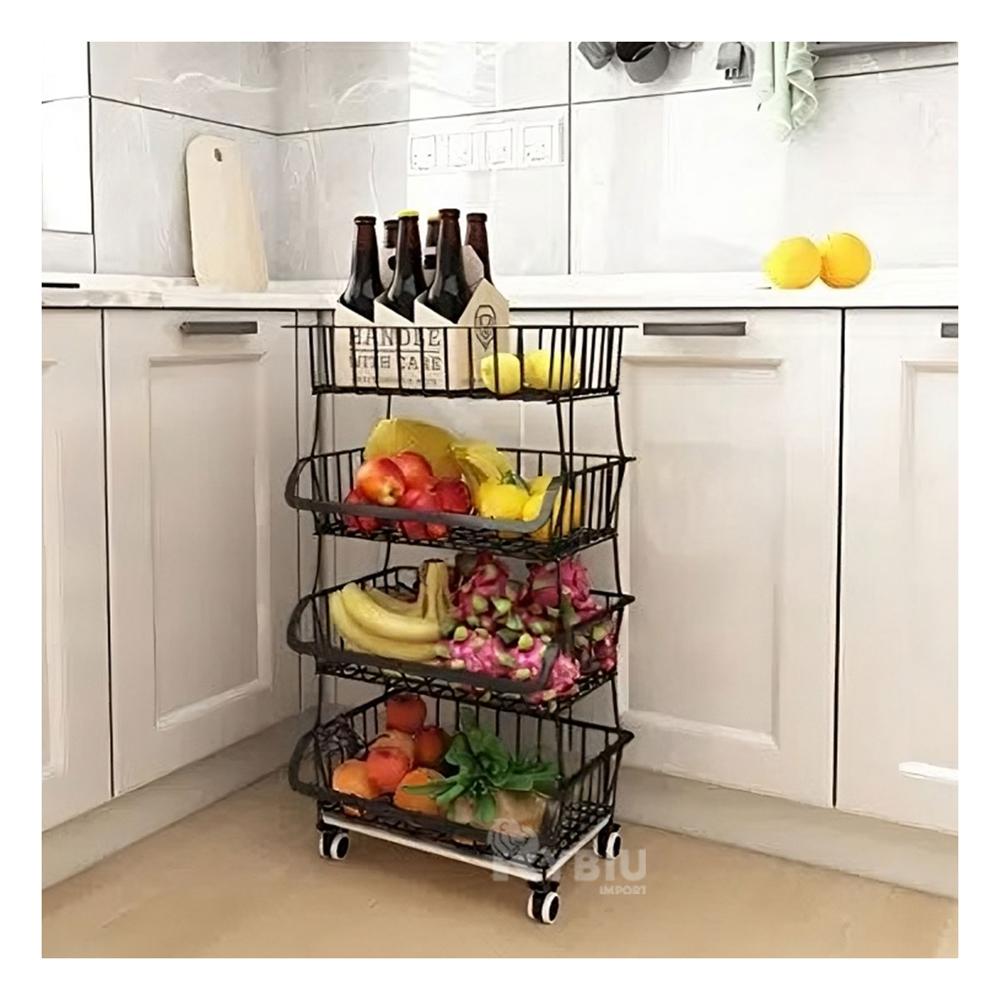 Estante de Cocina de 4 Pisos en Tono Negro Y+Gift MiniAgenda