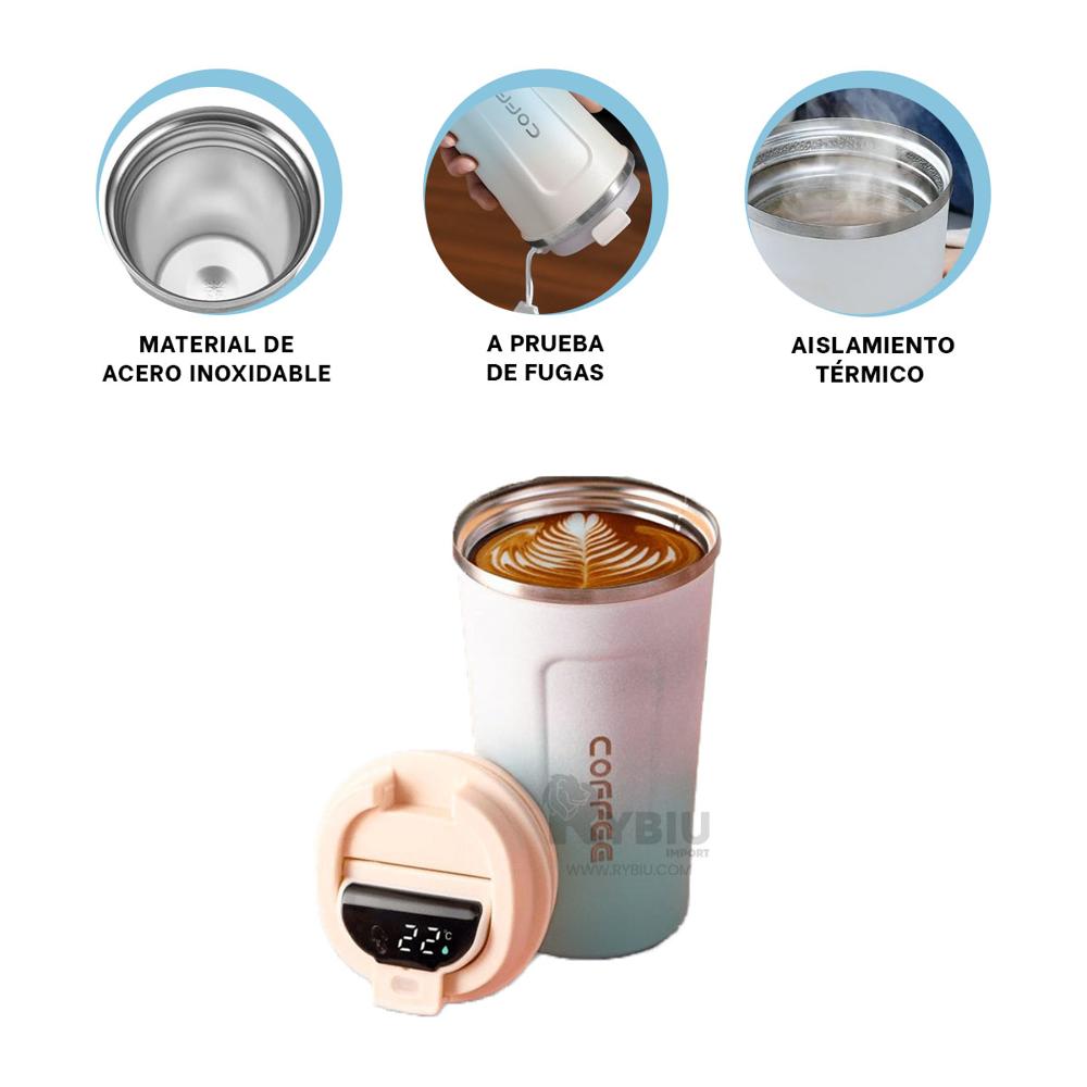 Taza Termo Funcional Celeste y Blanco Y+Envoltorio de Regalo