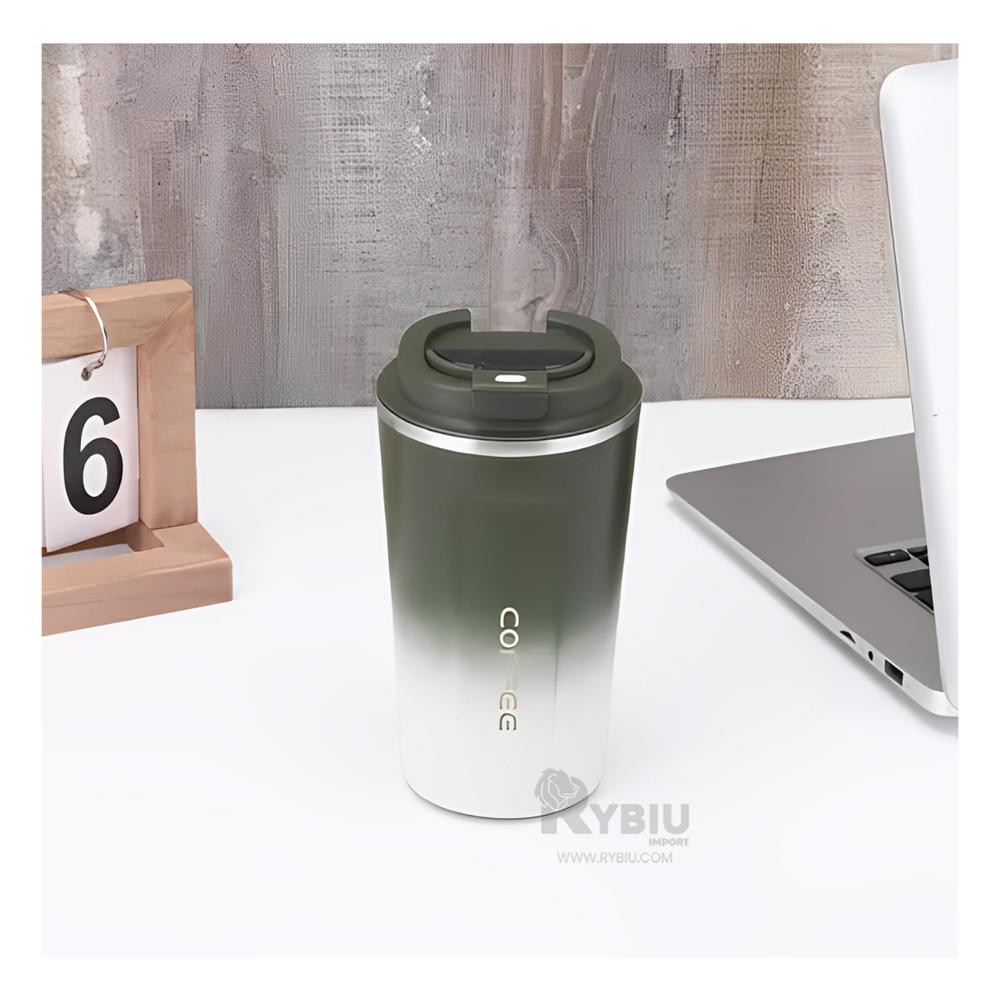 Vaso Retenedor de Calor Verde y Blanco Y+Regalo Agendita