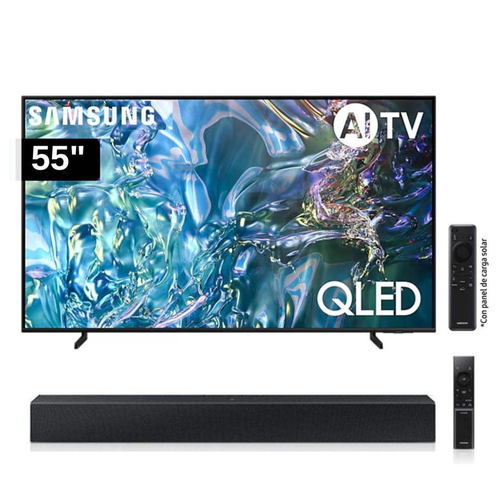 Televisor Samsung QLED Tizen OS Smart Tv 55 4K QN55Q60DAGXPE + Soundbar HW C400